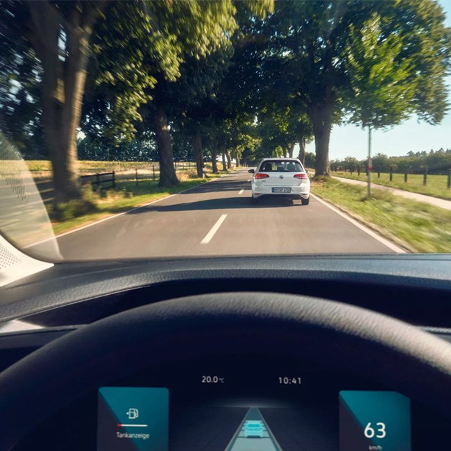 Instrument cluster in a commerical van while driving