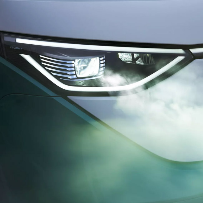 Front headlights on an electric van