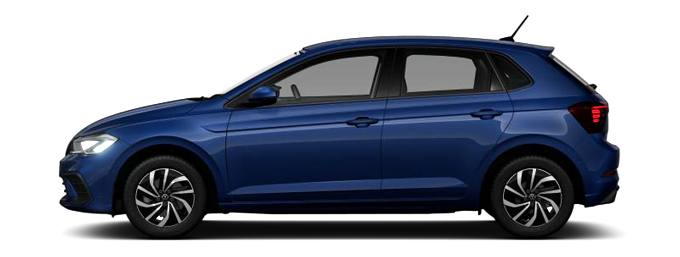 Side profile of a Volkswagen Polo