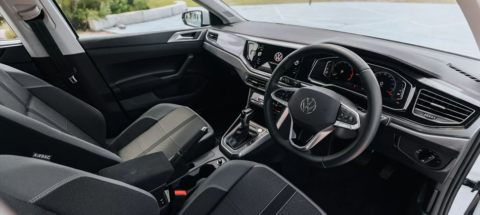 Right hand drive interior of a VW Polo