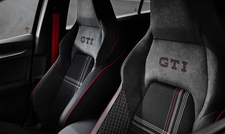 Clark tartan fabric seats in a Golf GTI